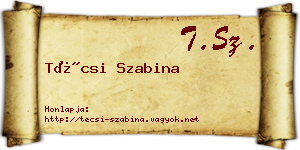 Técsi Szabina névjegykártya
