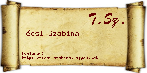 Técsi Szabina névjegykártya